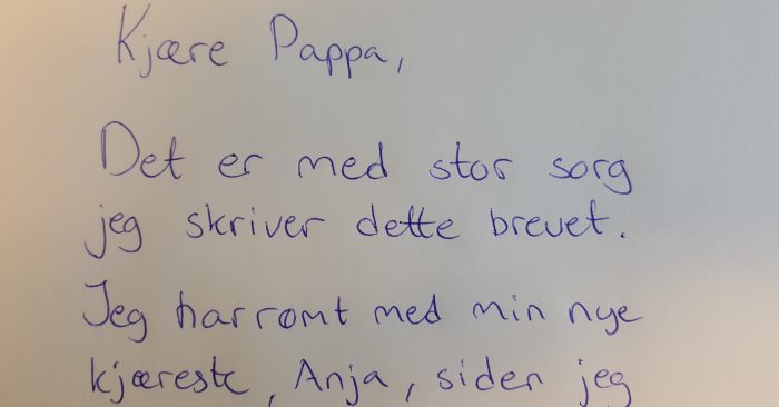 Faren finner ett brev på sønnens rom og forventer det verste. Sannheten? Jeg ler meg ihjel!