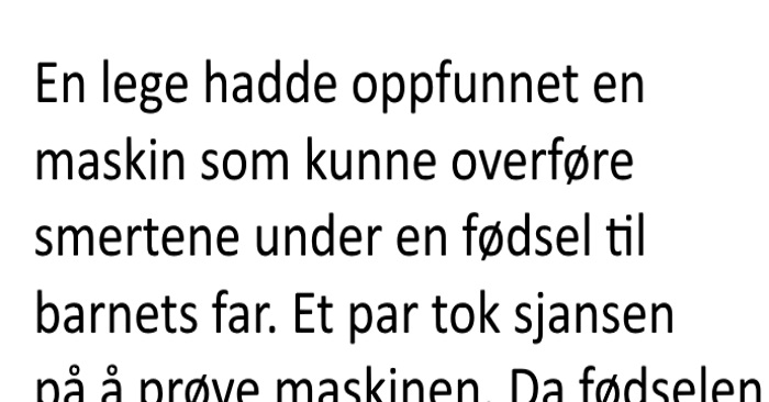 Pappaen prøver en fødselssimulator. Om det var vondt? Jeg ler så tårene triller!