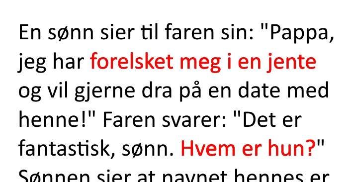 Sønnen sier han har forelsket seg. Men da faren sier at han har forelsket seg i SØSTEREN sin, skjer DETTE!