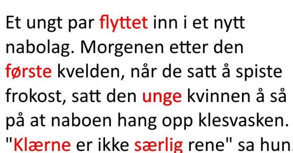Hun klager på at naboen ikke kan å vaske klær. Ektemannens løsning? Jeg ler så tårene spruter!