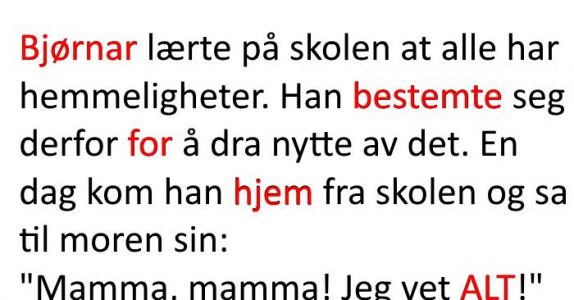 Gutten lærte noe nytt på skolen, og gjorde det i praksis. Resultatet? Jeg ler så tårene spruter!