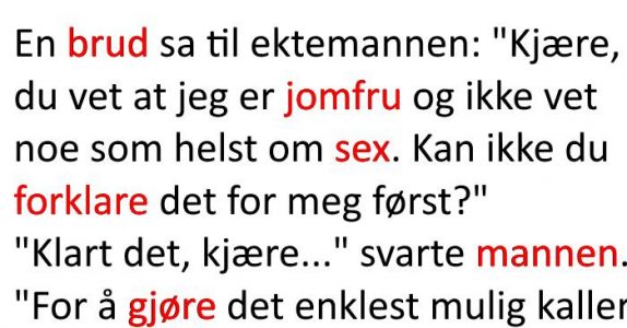 Kona er jomfru og ber mannen om å forklare hvordan ting fungerer. Resultatet? Jeg ler så tårene triller!