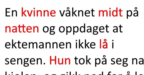 Mannen sitter ved kjøkkenbordet og feller en tåre. Grunnen? Jeg ler så tårene triller!