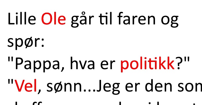 Pappaen skal lære sønnen sin hva politikk er. Resultatet? Jeg ler så jeg rister!