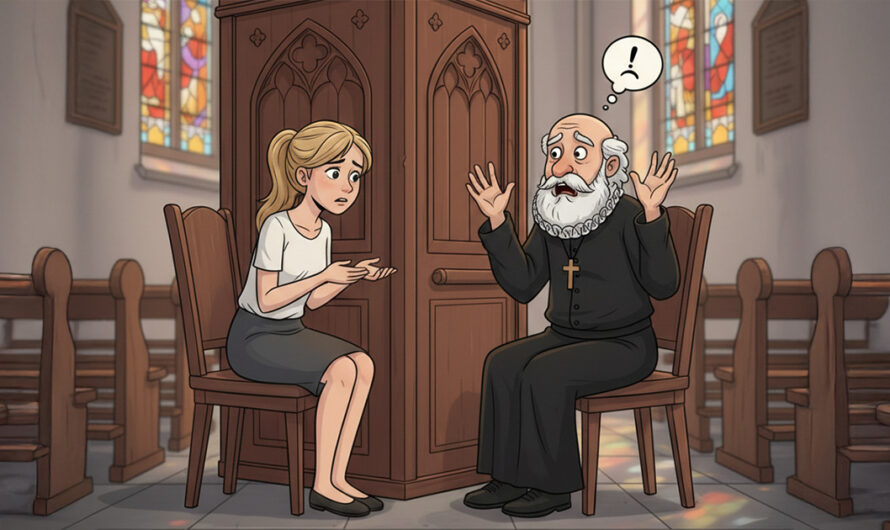 Tenåringsjenta måtte dra og prate med presten. Men det presten sa? Jeg ler så tårene triller!
