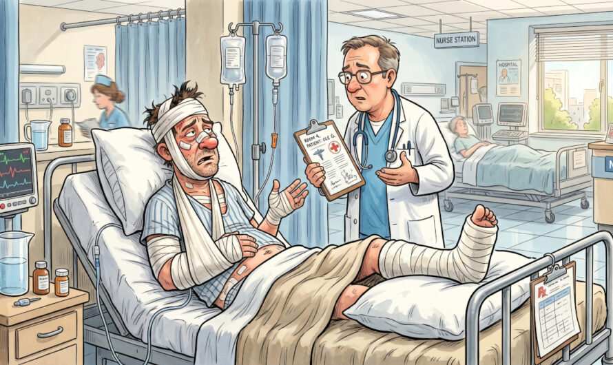 Legen spurte hva som hadde skjedd. Svaret får meg til å le så tårene triller!