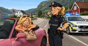 Blondinnen ble stoppet i fartskontroll. Det som skjedde? Jeg ler så tårene triller!